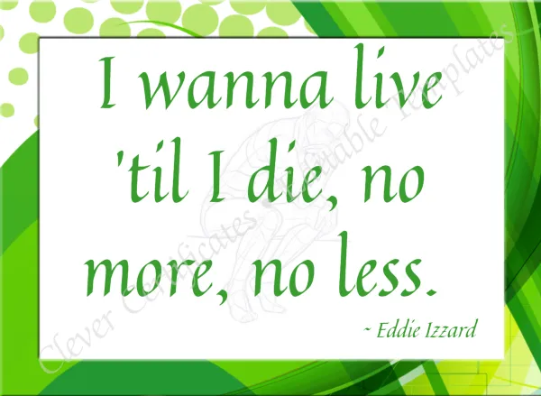 Eddie Izzard On Life Quotation