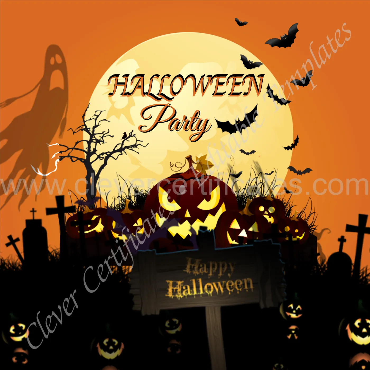 Editable Halloween Party Instagram Post — Certificate Template Preview