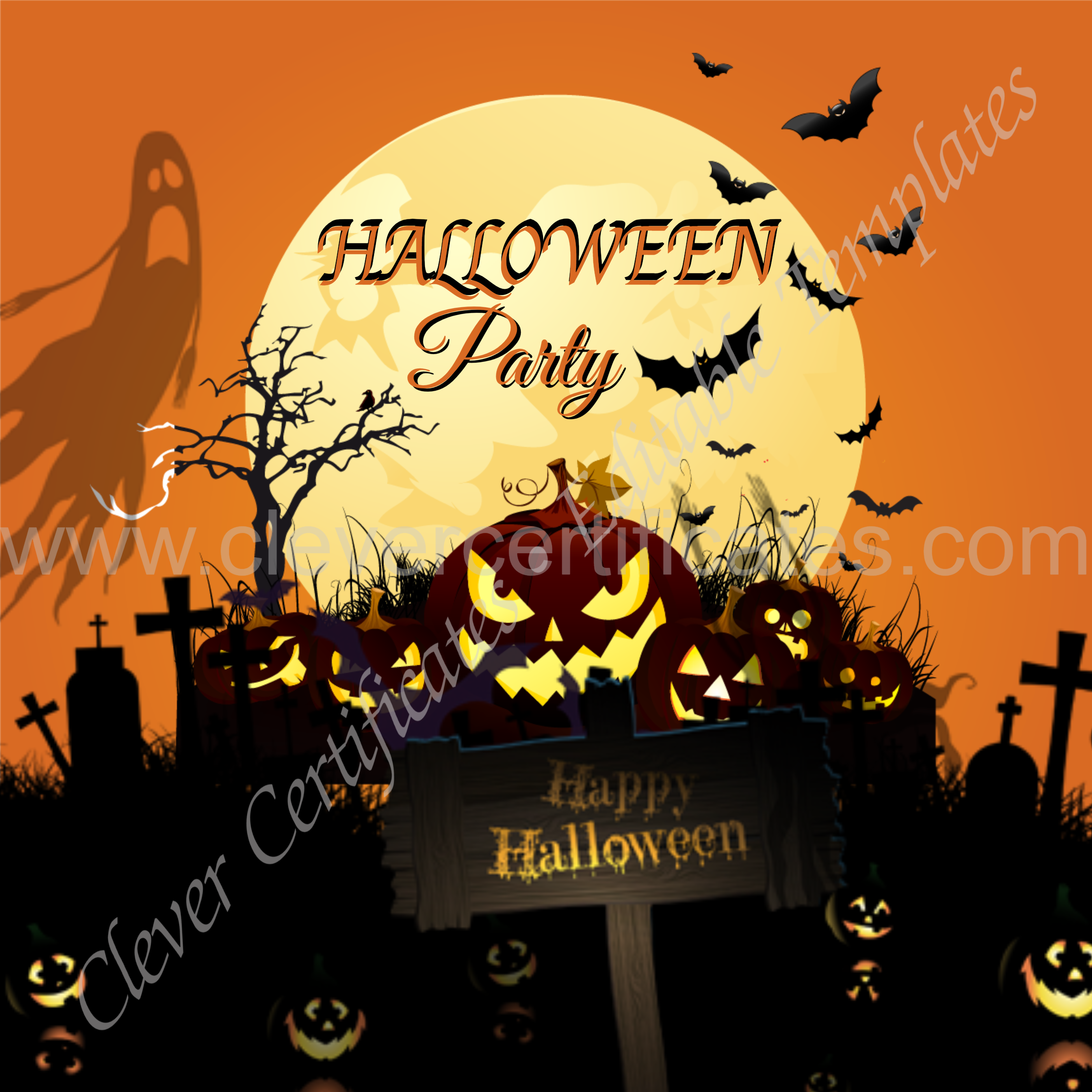 Editable Halloween Party Instagram Post — Certificate Template Preview