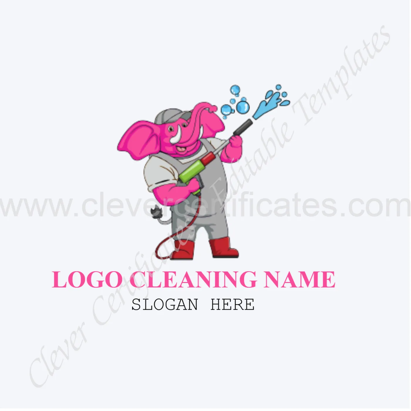 Editable Cleaning Logo — Certificate Template Preview