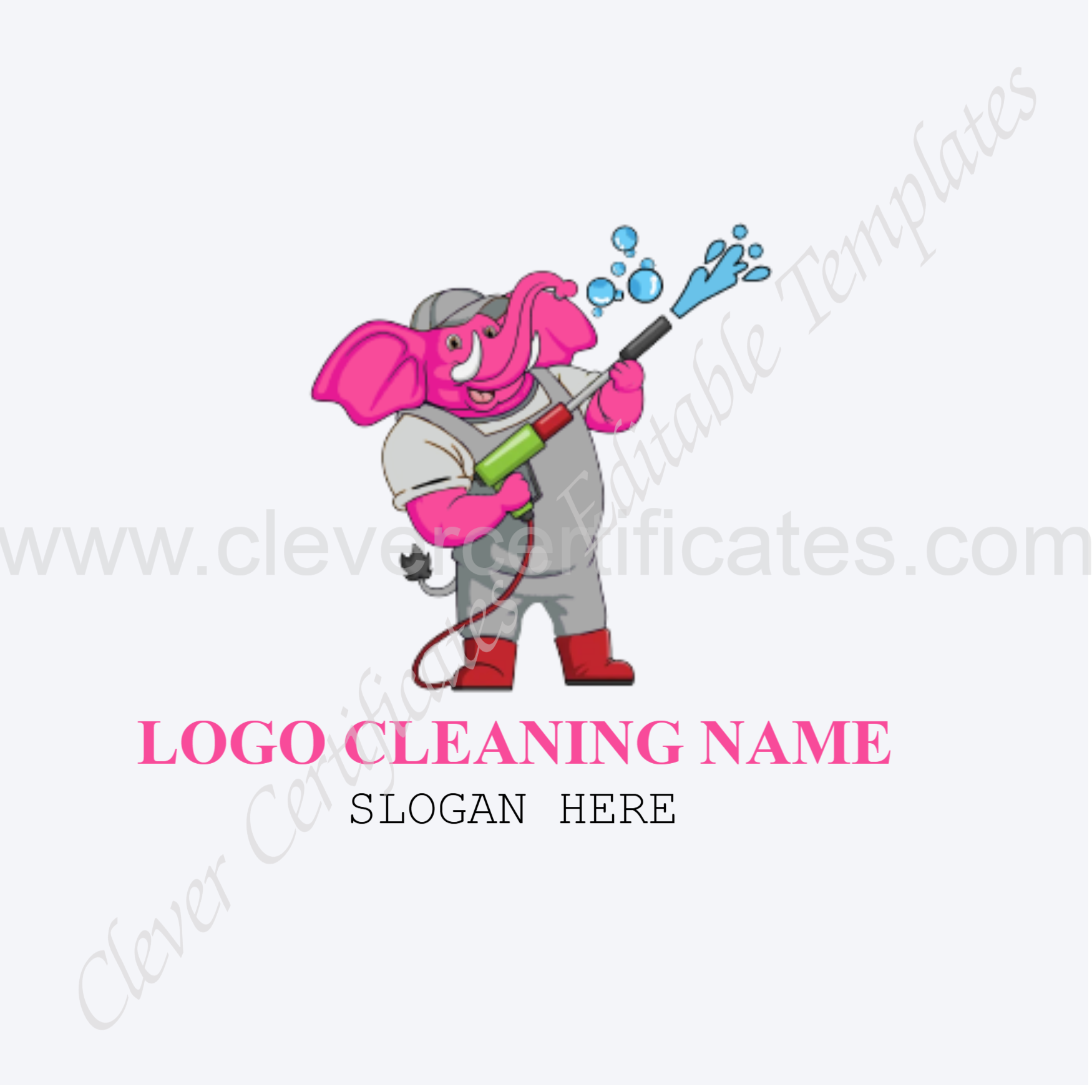 Editable Cleaning Logo — Certificate Template Preview