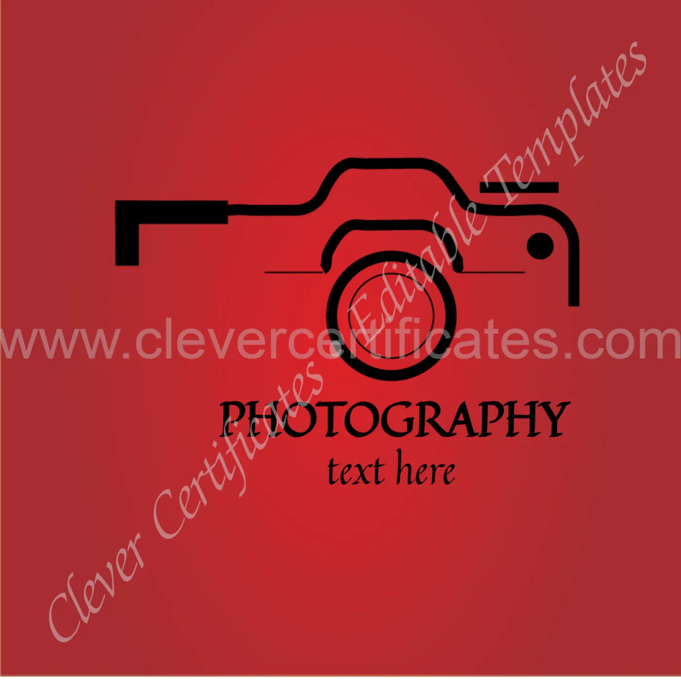 EDITABLE PHOTOGRAPHY LOGO DESIGN — Certificate Template Preview