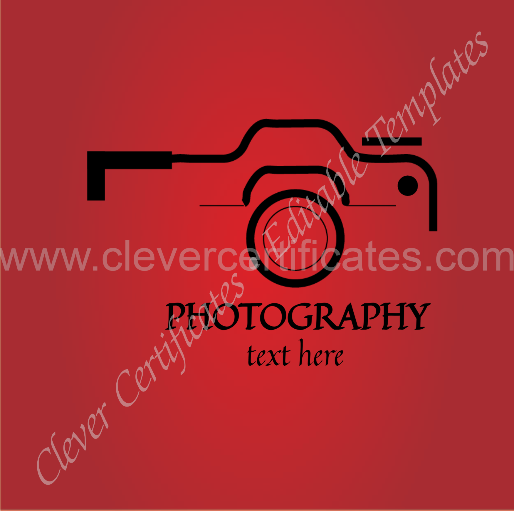 EDITABLE PHOTOGRAPHY LOGO DESIGN — Certificate Template Preview