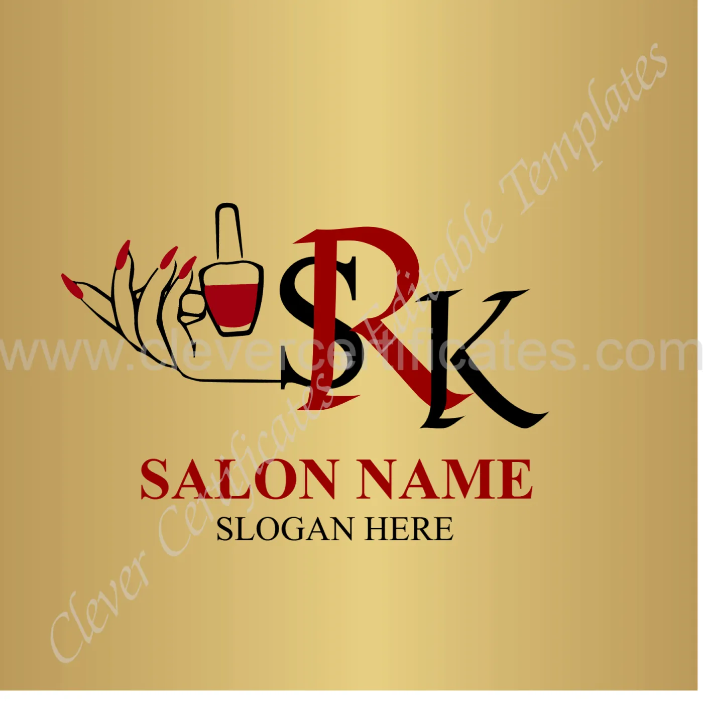 Editable Nail Art Saloon Logo — Certificate Template Preview