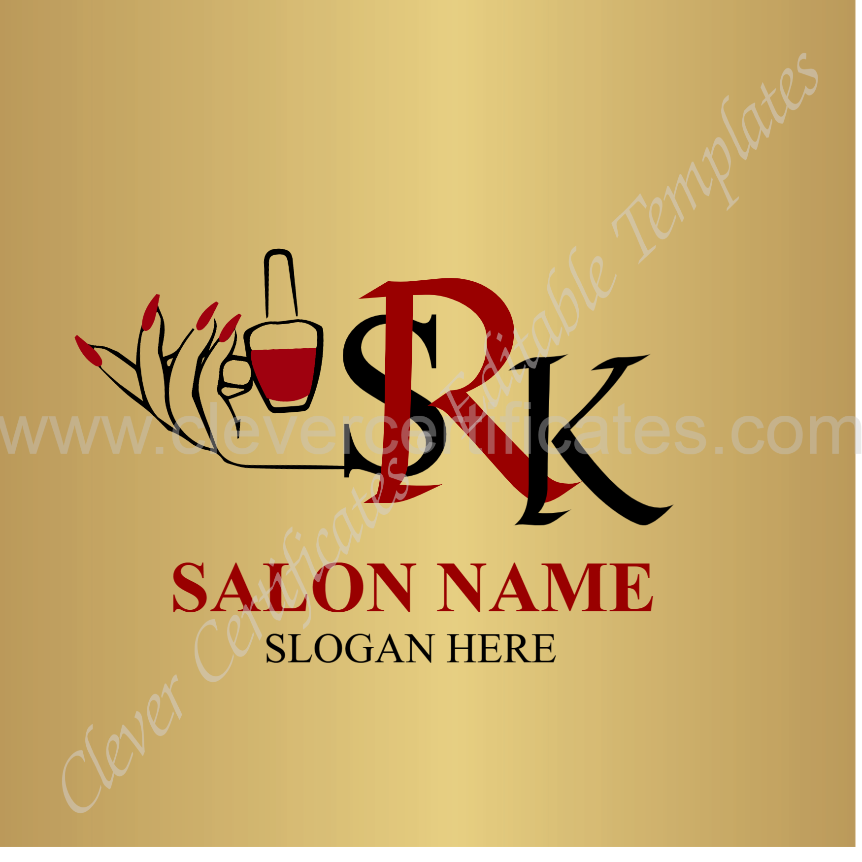 Editable Nail Art Saloon Logo — Certificate Template Preview