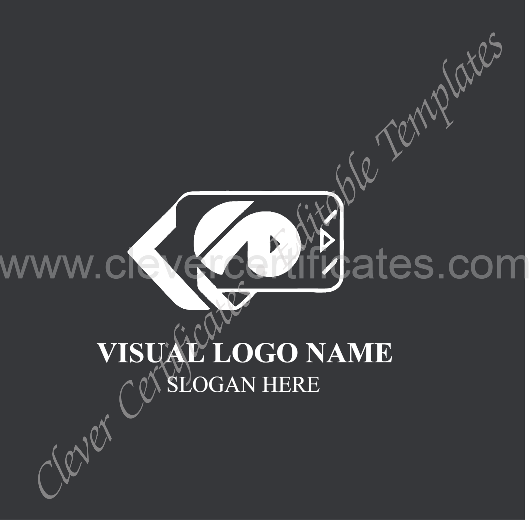 Editable Visual Logo  — Certificate Template Preview