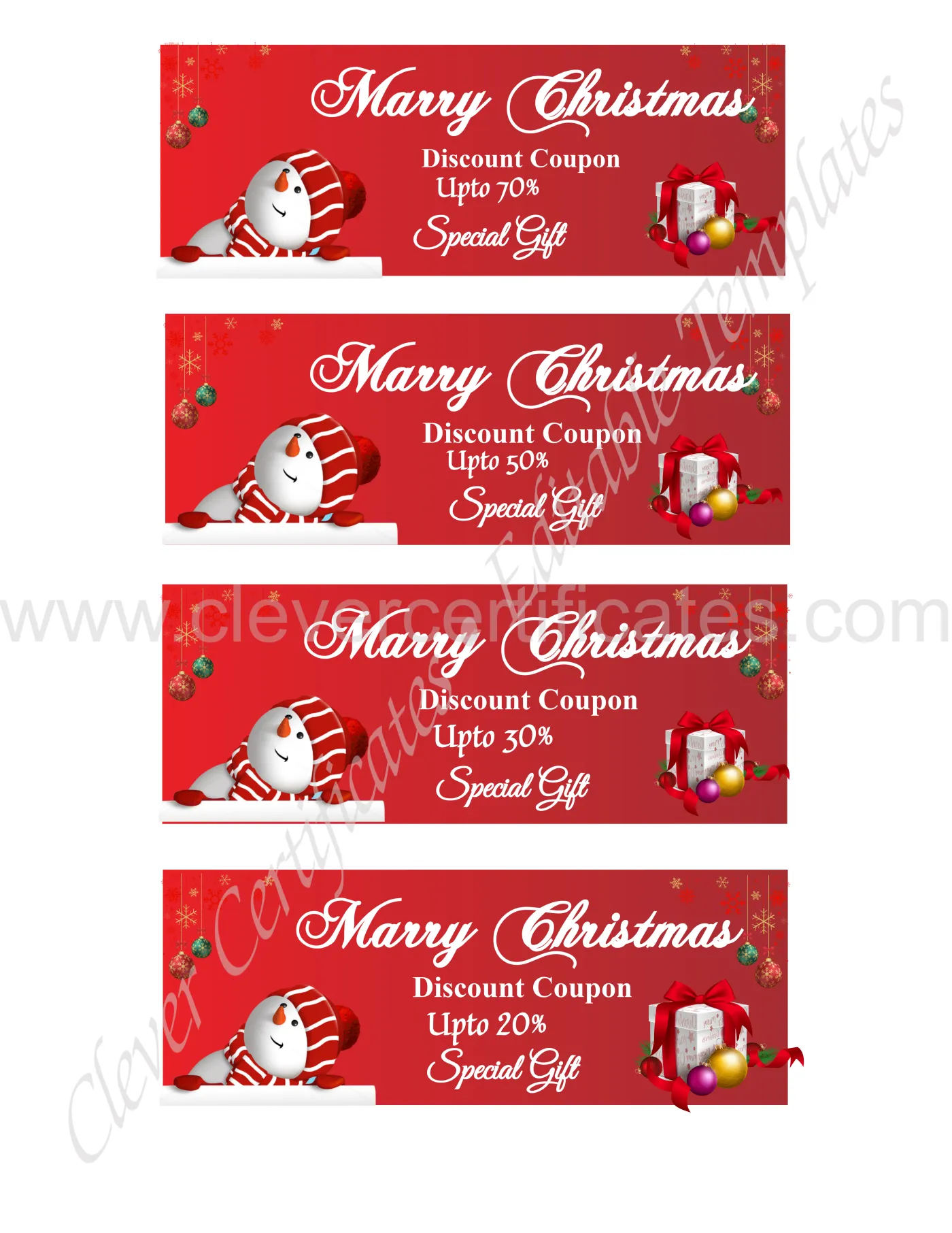 Editable Christmas Coupon — Certificate Template Preview