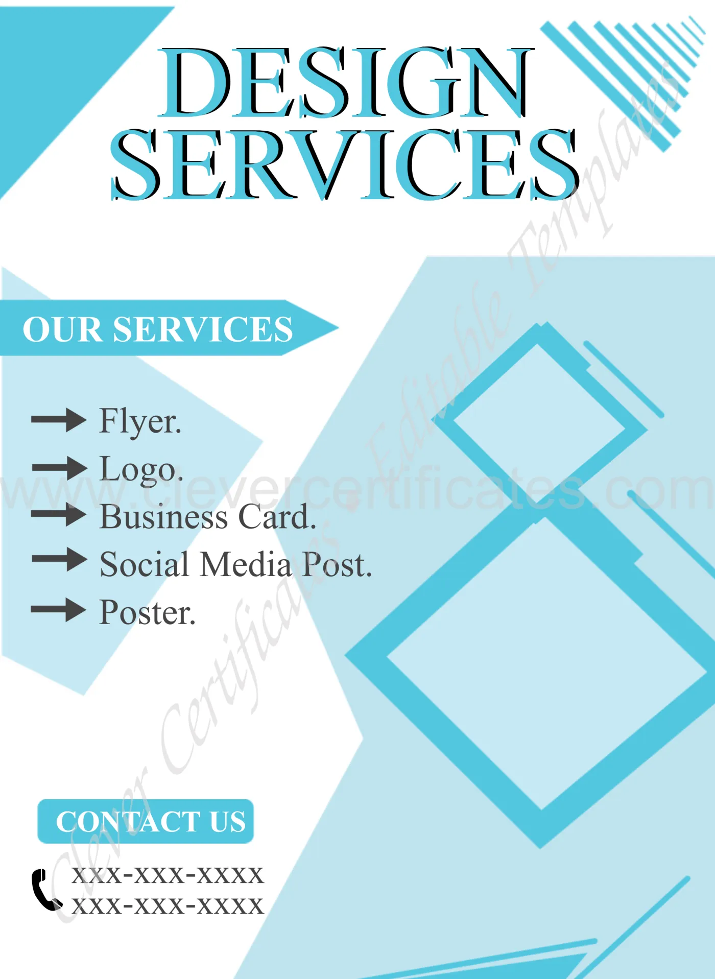 Editable Designing service Poster — Certificate Template Preview