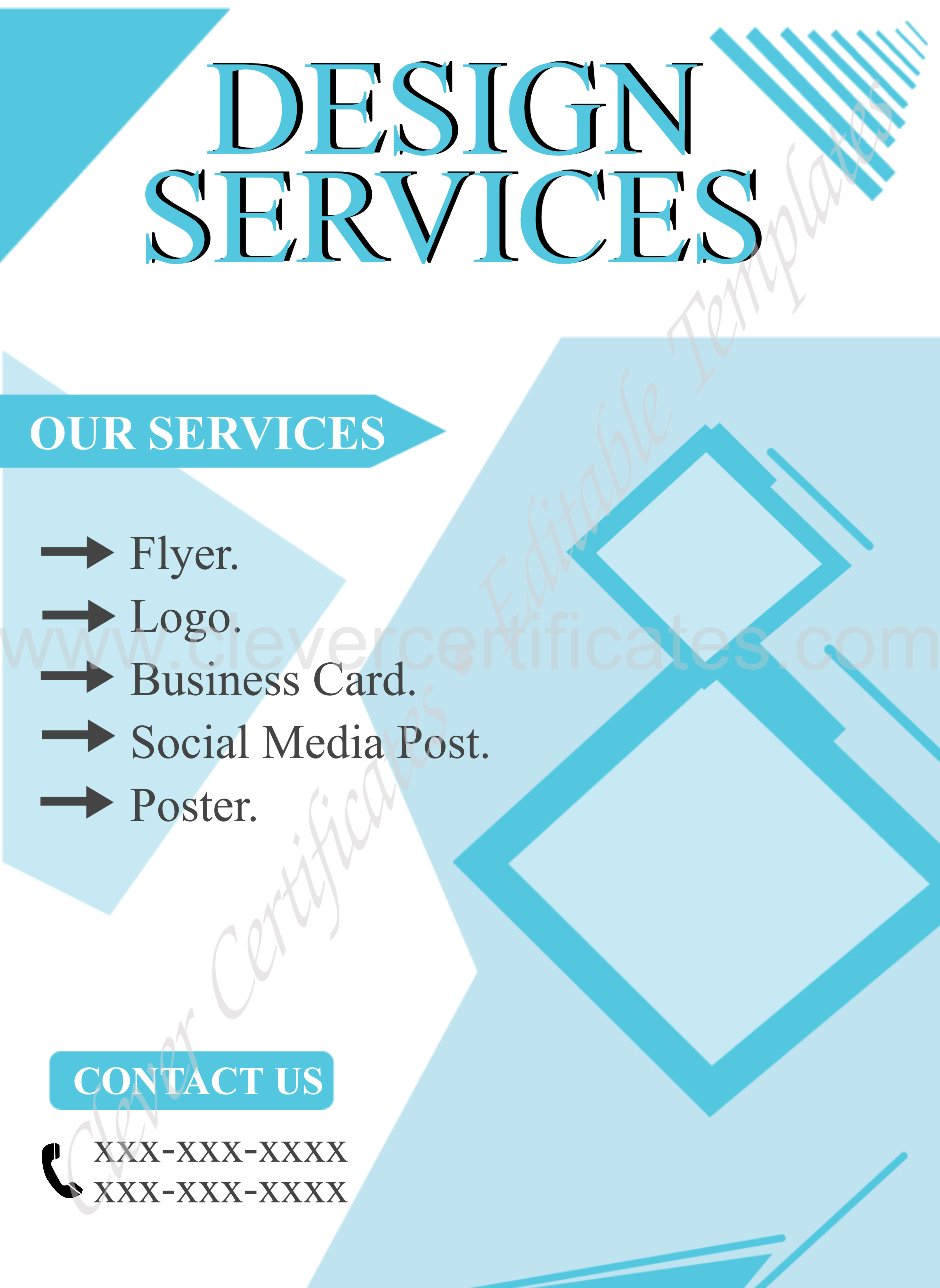 Editable Designing service Poster — Certificate Template Preview