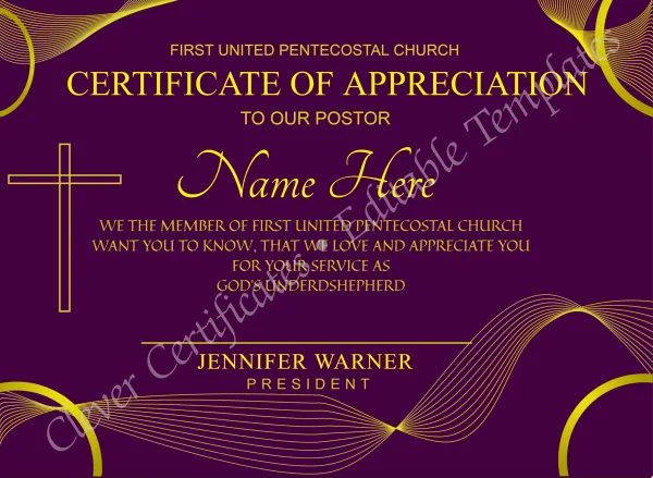 Customizeable Ordination Cetificate