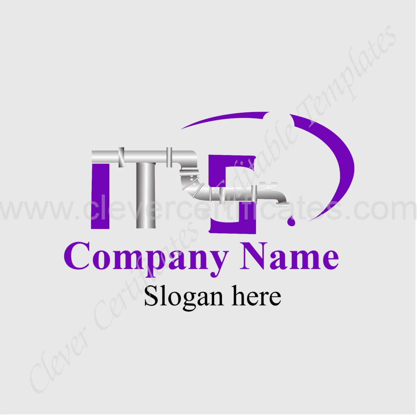 Editable Plunber service Logo — Certificate Template Preview