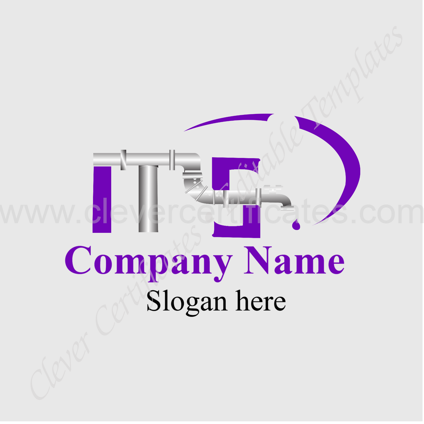 Editable Plunber service Logo — Certificate Template Preview