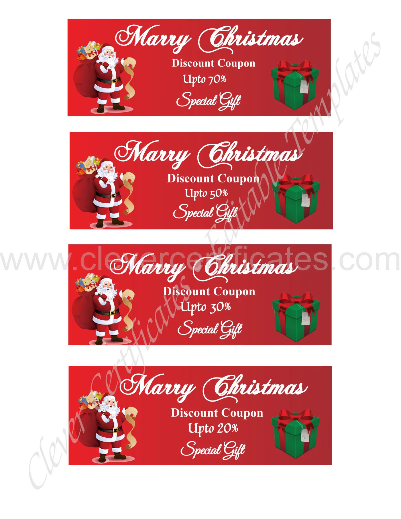 Editable Christmas discount Coupon — Certificate Template Preview