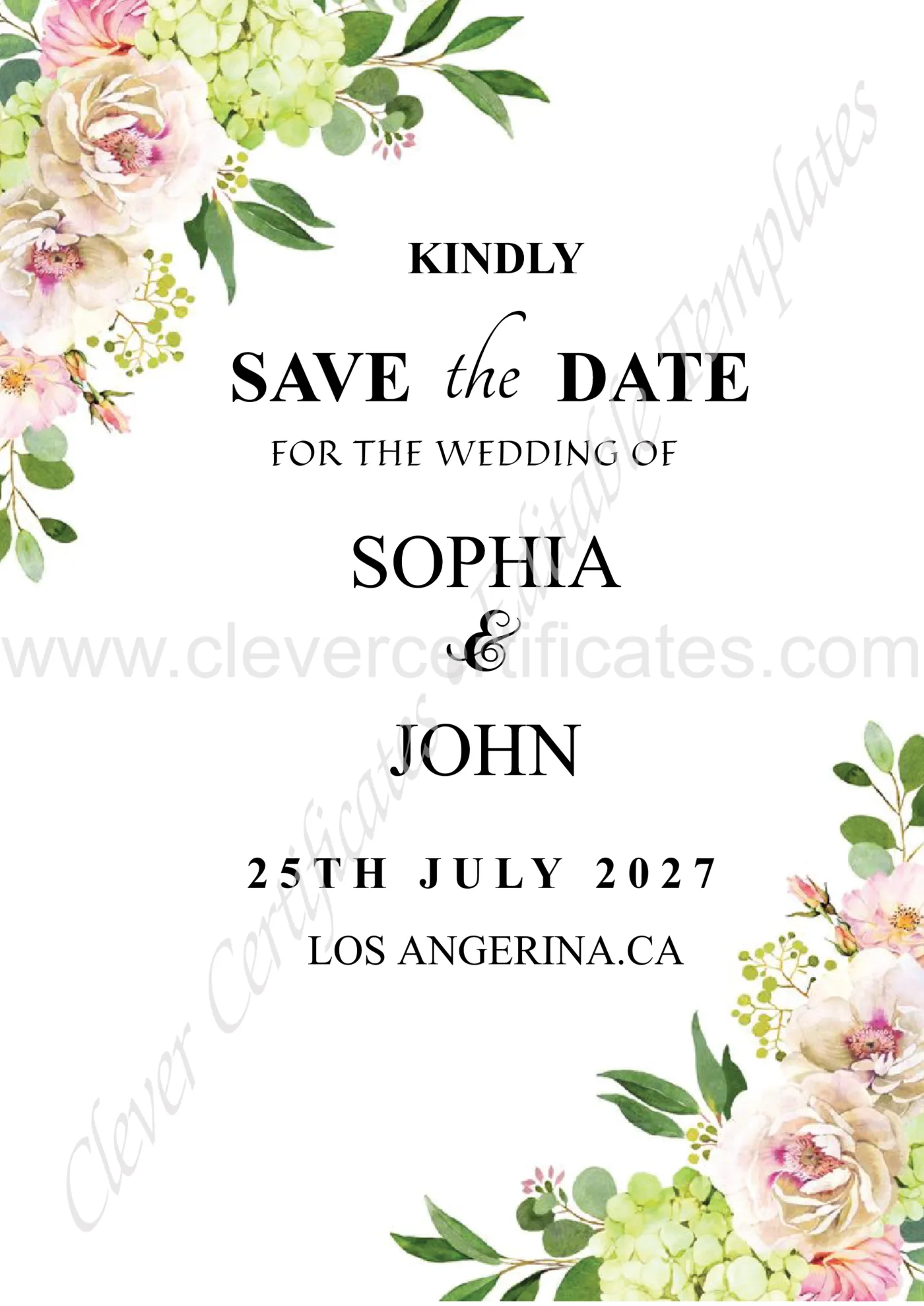 Wedding Invitation — Certificate Template Preview
