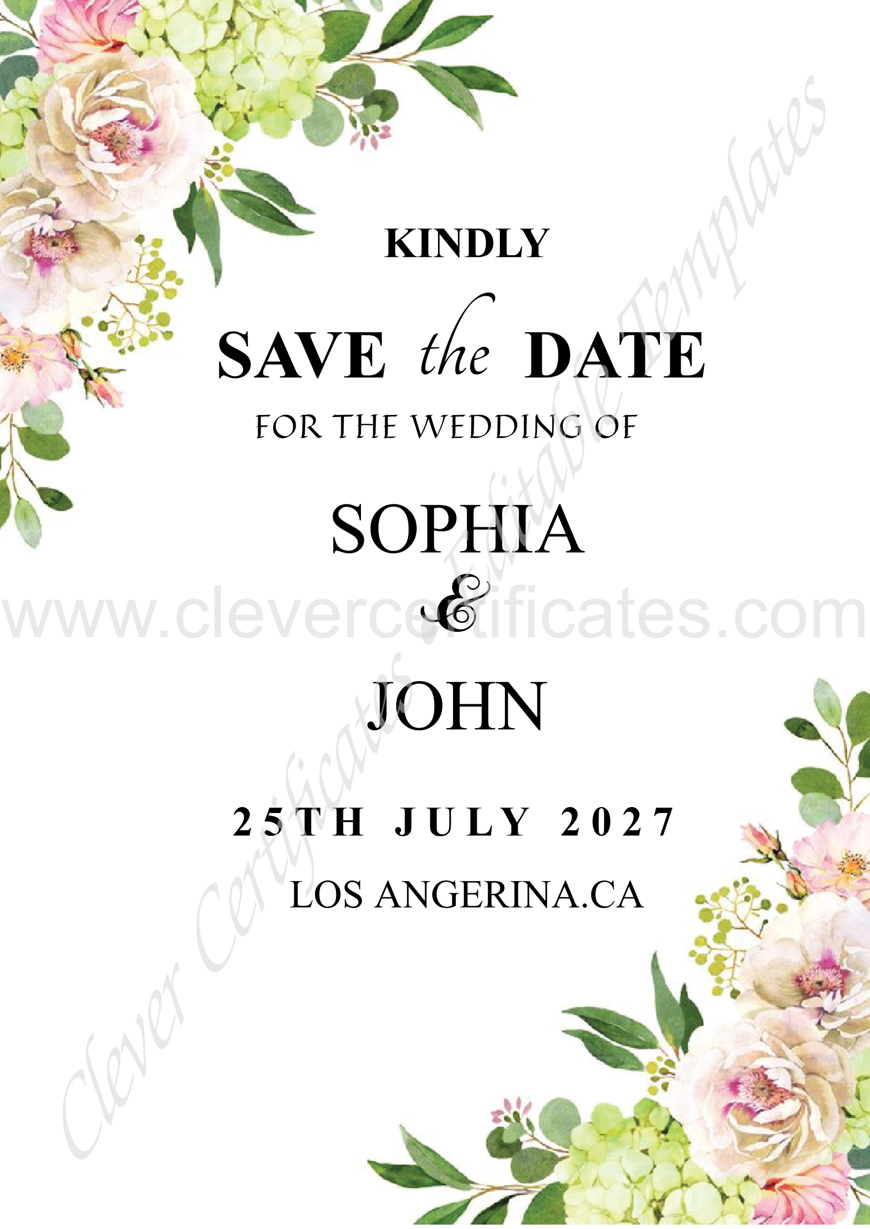 Wedding Invitation — Certificate Template Preview