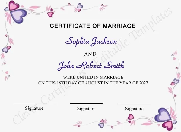 Marriage Certificate Design