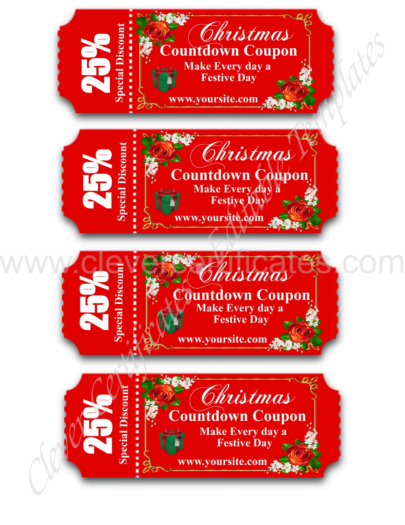 Editable Christmas Coupan — Certificate Template Preview