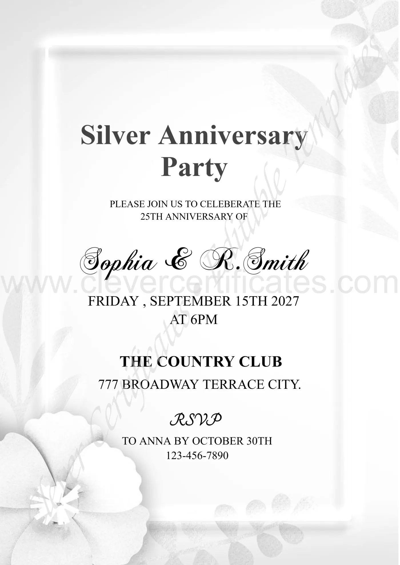 EDITABLE SIMPLE ANNIVERSARY — Certificate Template Preview