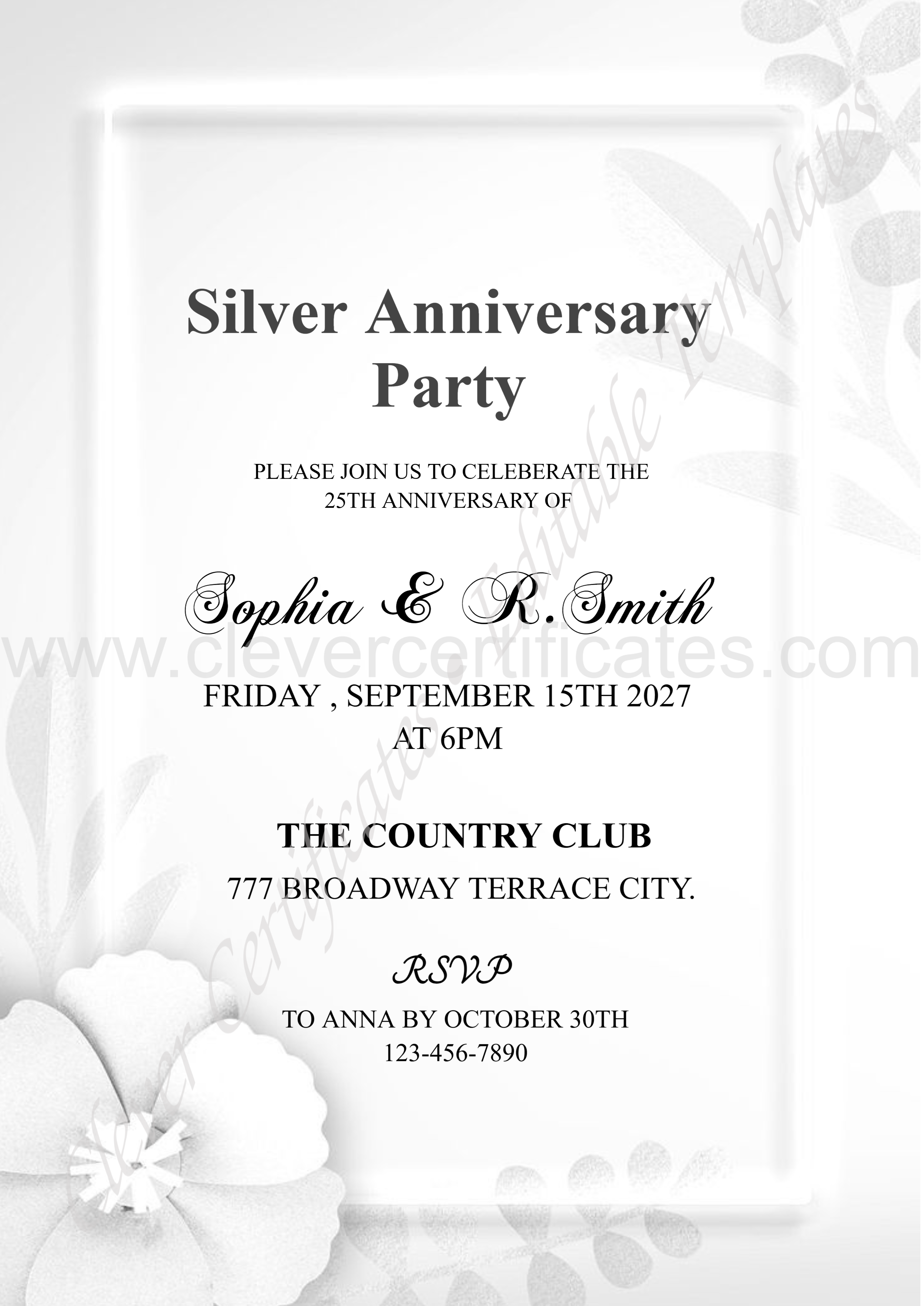 EDITABLE SIMPLE ANNIVERSARY — Certificate Template Preview