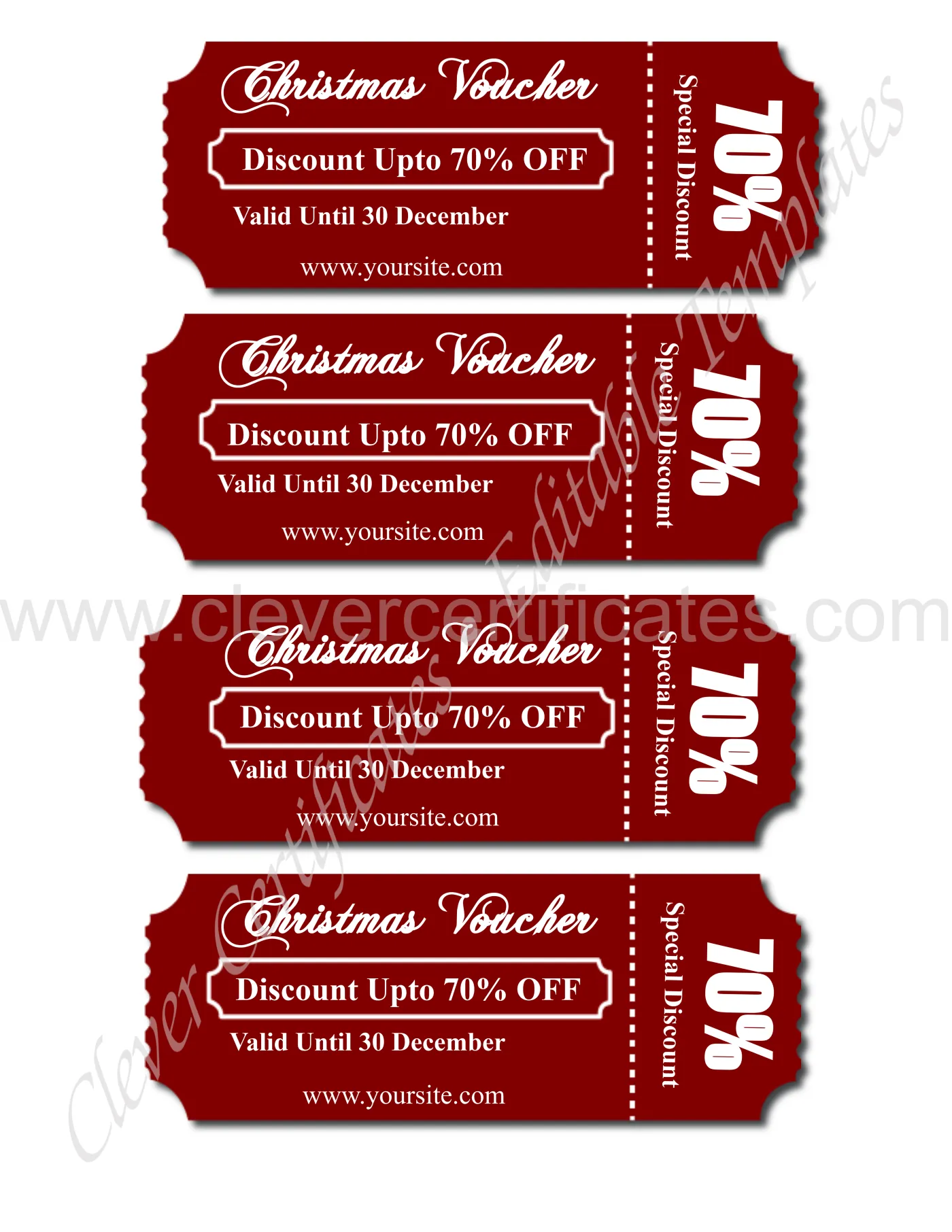 Editable Cristmas Voucher — Certificate Template Preview