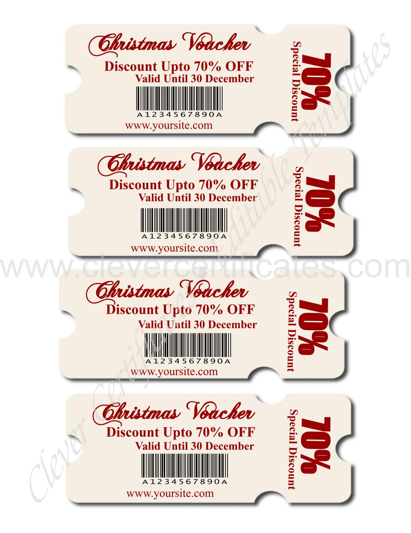 Editable Cristmas Coupan Gift — Certificate Template Preview