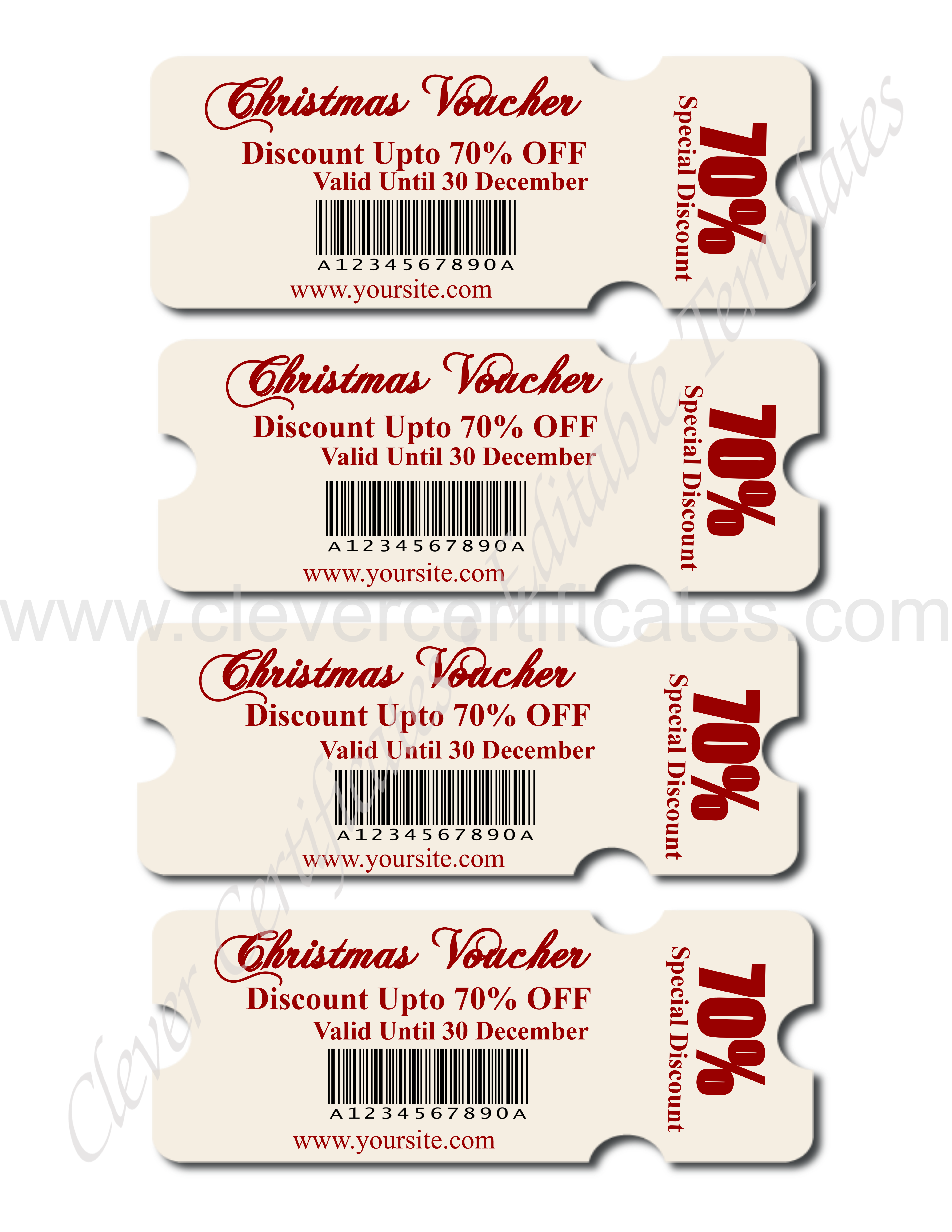 Editable Cristmas Coupan Gift — Certificate Template Preview