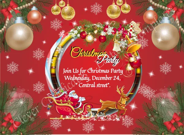 Editable Christmas Invitation Card
