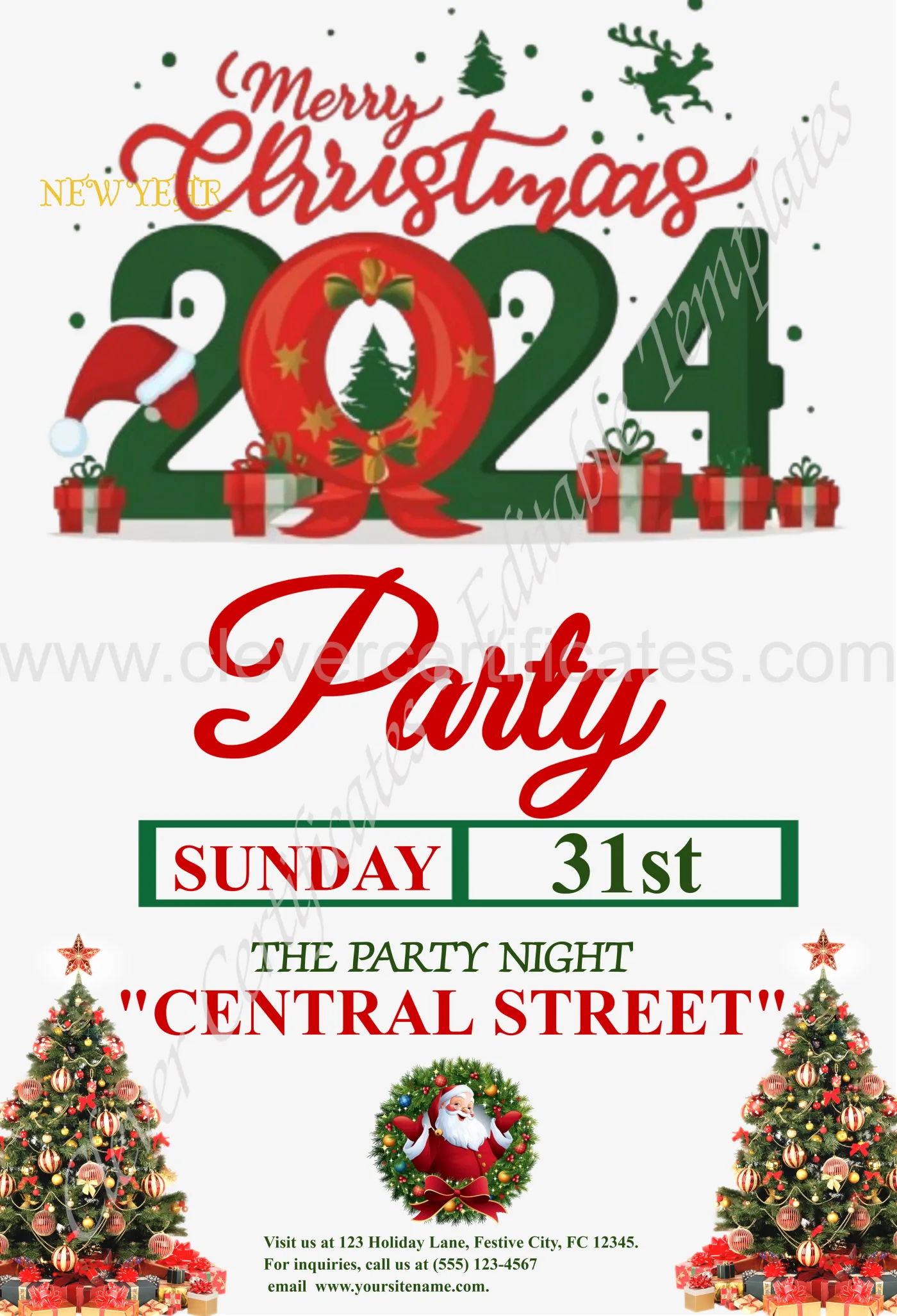 Editable Flyer For Christmas 2024 Event — Certificate Template Preview