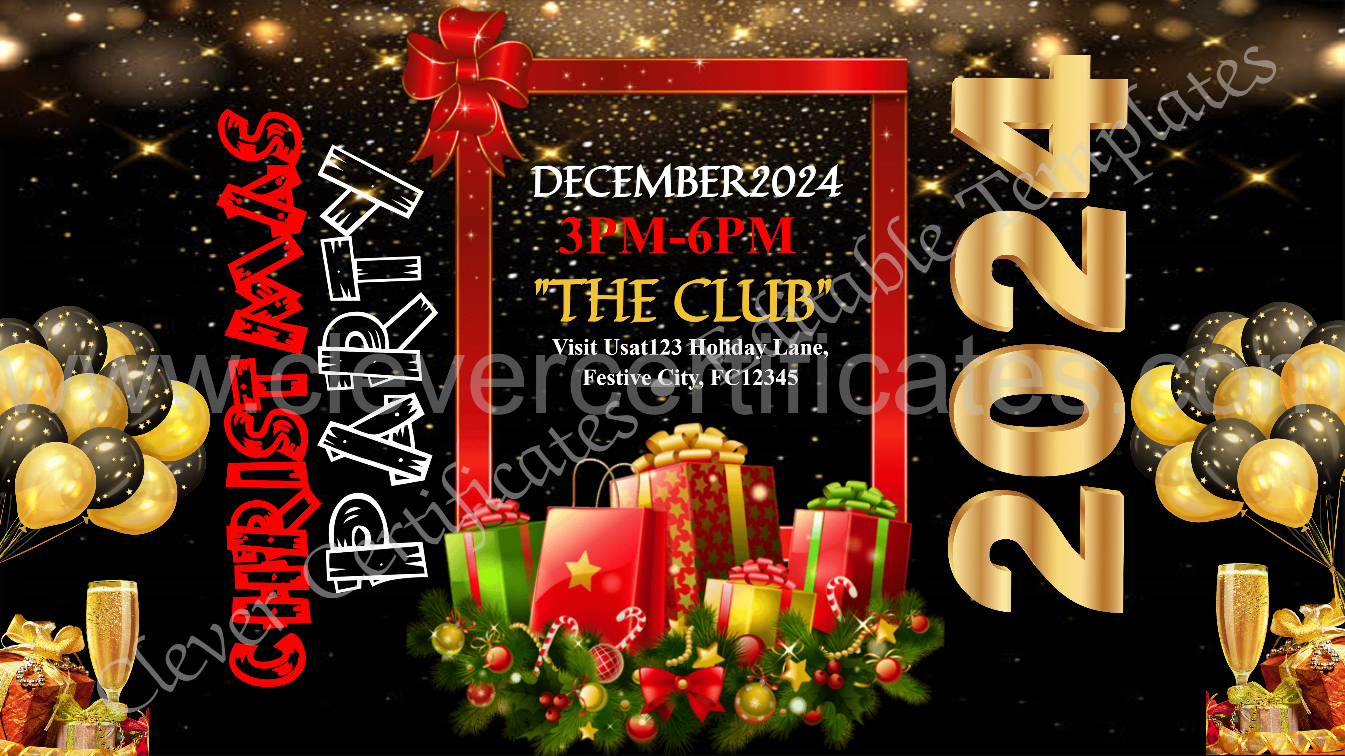 Editable 2024 Christmas Event Brochure — Certificate Template Preview