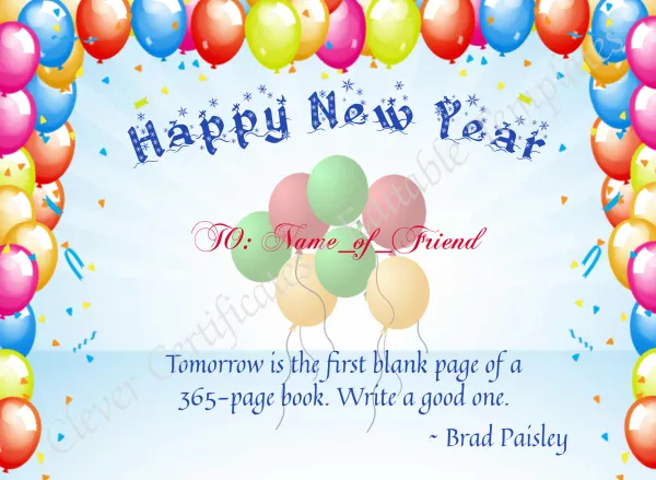 Happy New Year Certificate 3