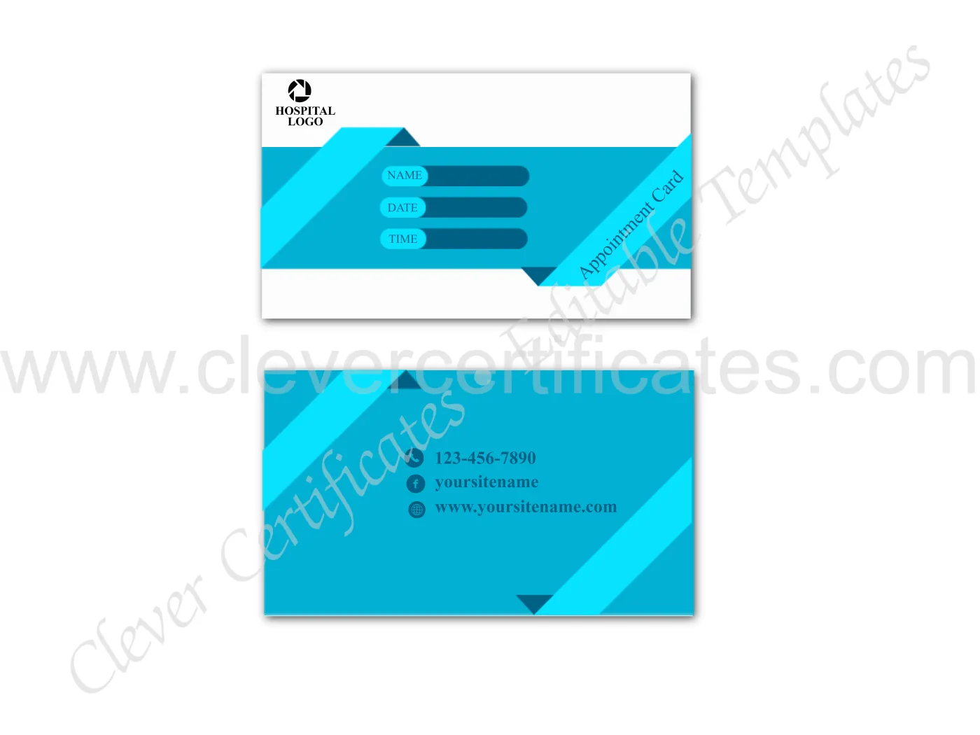 Editble Doctor Oppointment Card — Certificate Template Preview