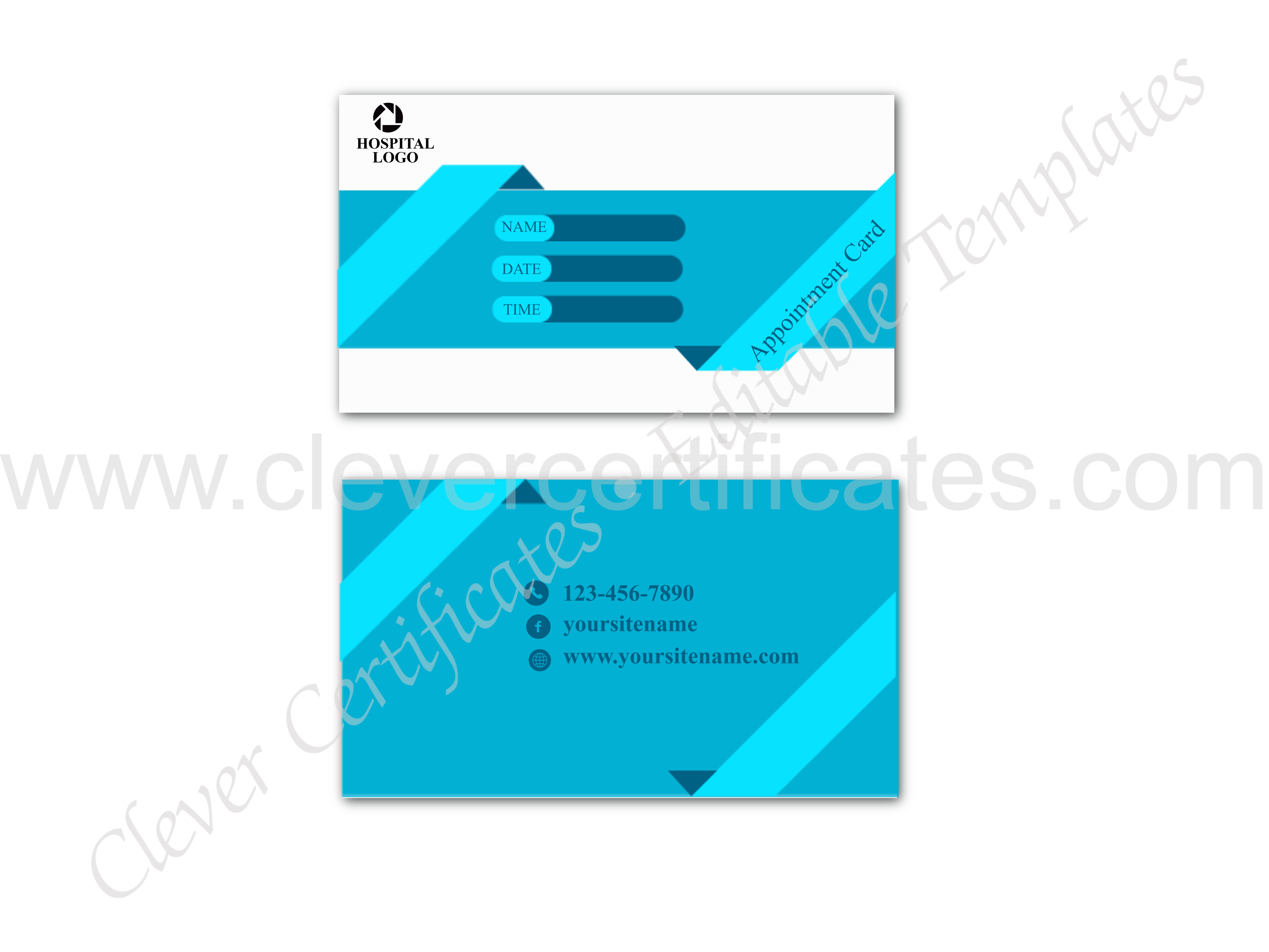 Editble Doctor Oppointment Card — Certificate Template Preview