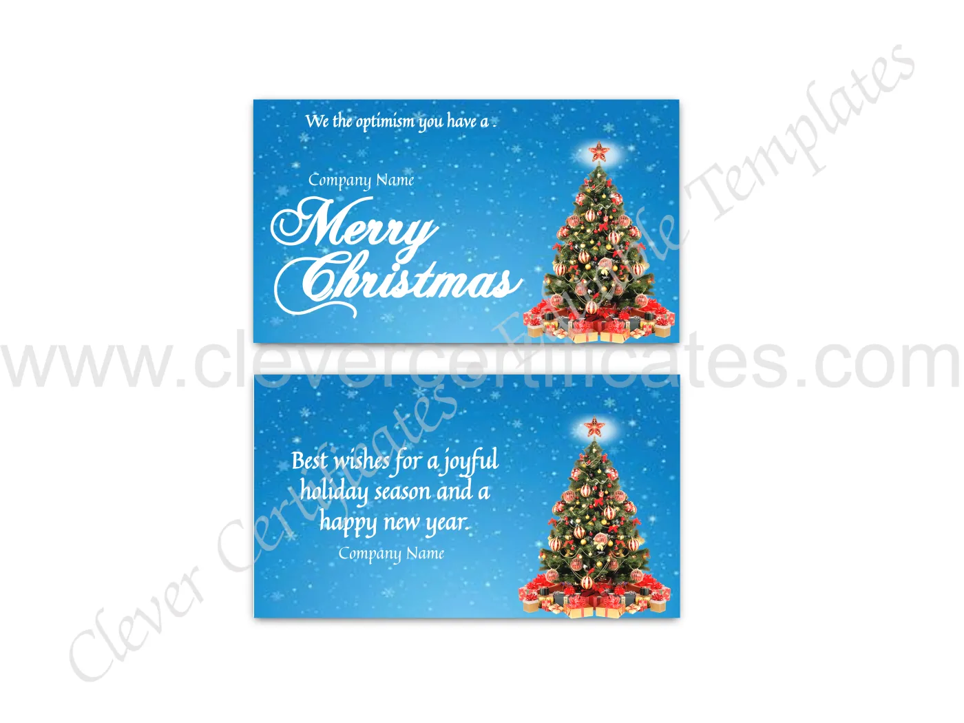 Editable Christmas 2024 Business Card — Certificate Template Preview