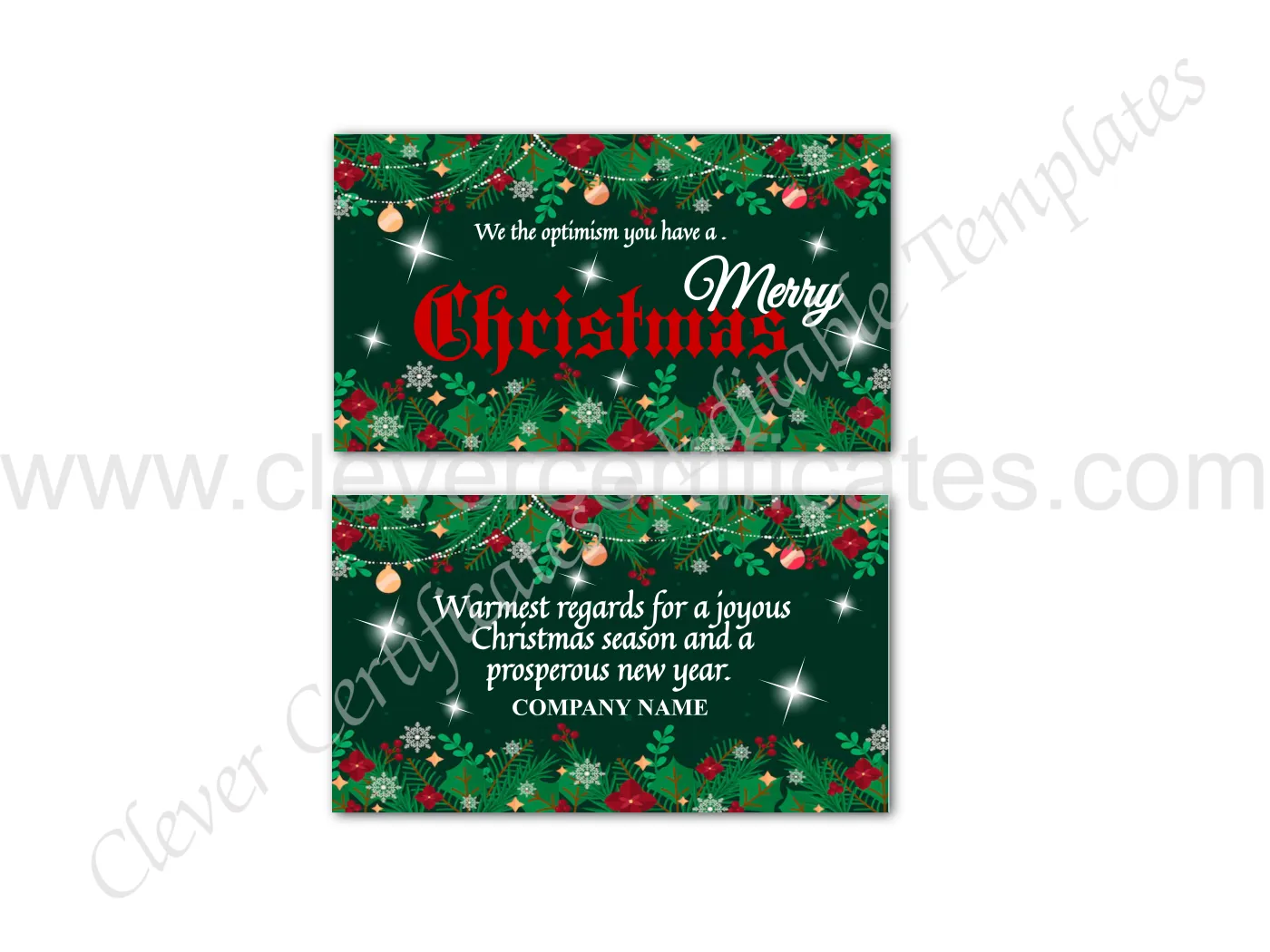 editable business card for christmas 2024 — Certificate Template Preview