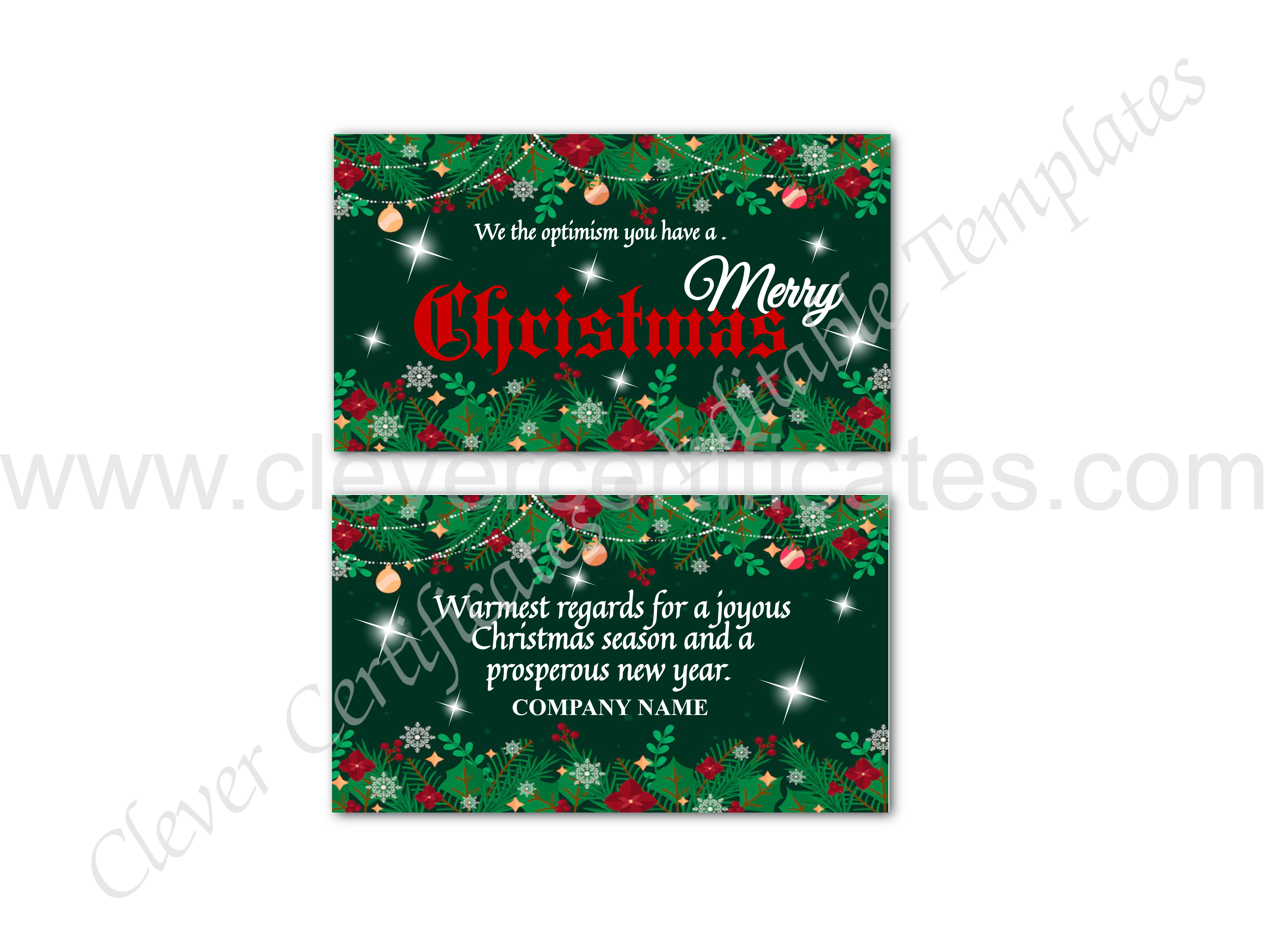 editable business card for christmas 2024 — Certificate Template Preview
