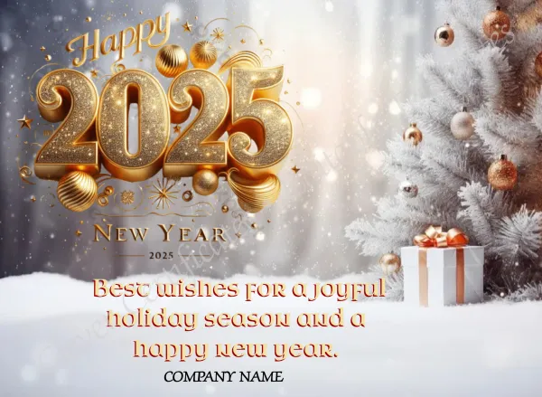 Editable Happy New Year Business Card