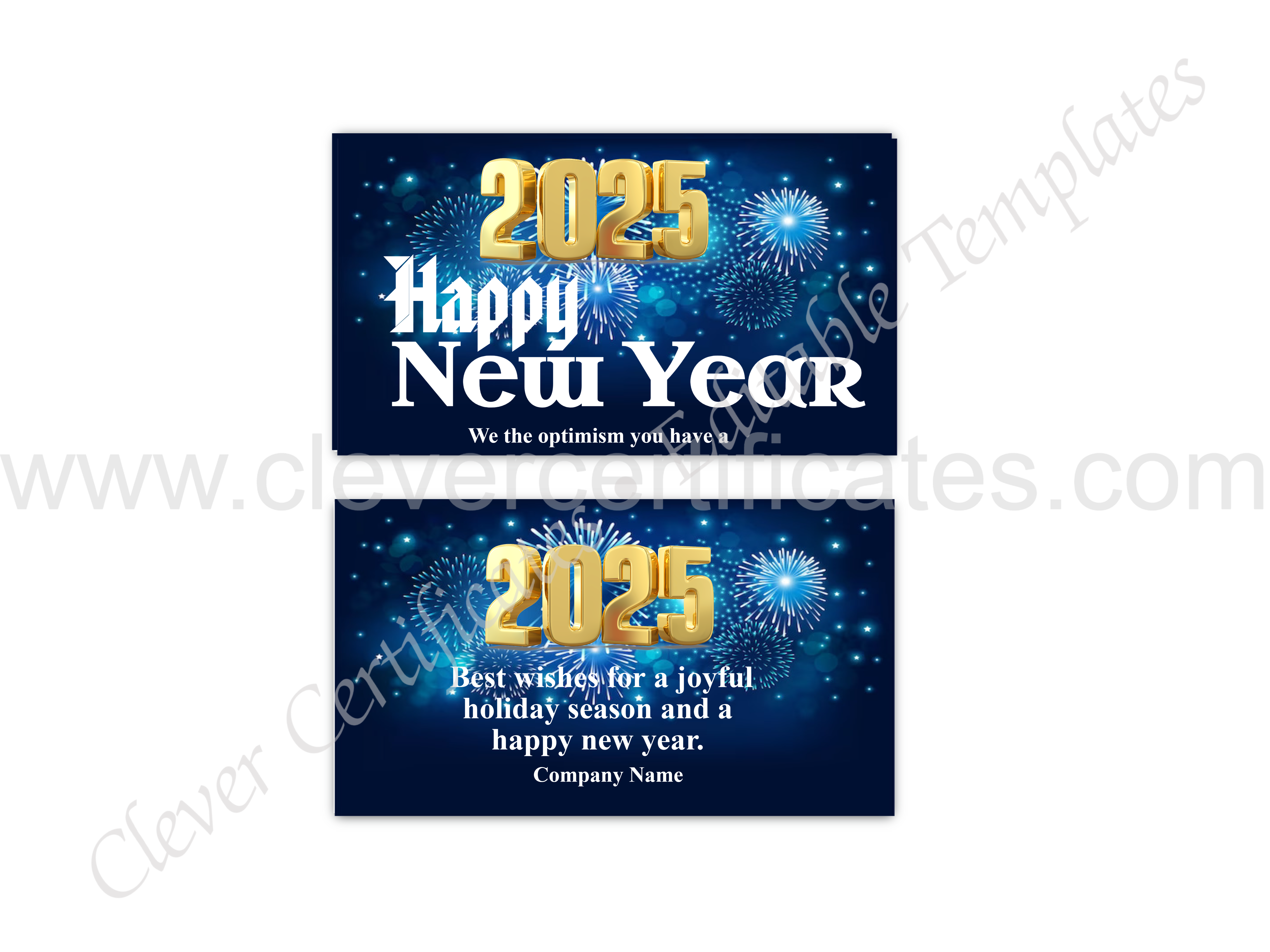 Editable 2025 New Year Business Card — Certificate Template Preview