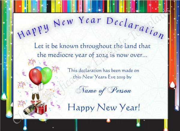 Happy New Year Certificate 2