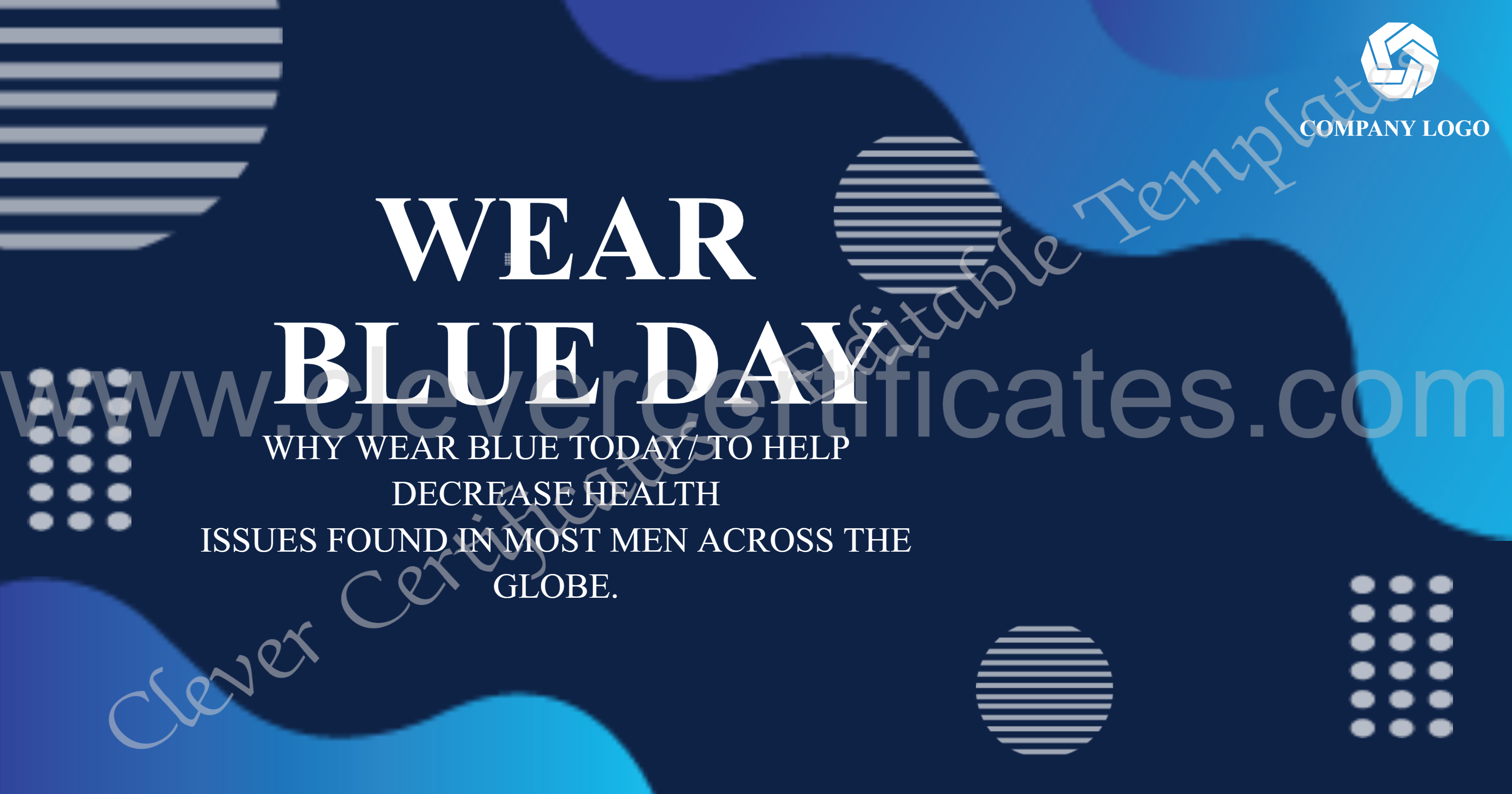 Editable Blue Day Facebook Post — Certificate Template Preview
