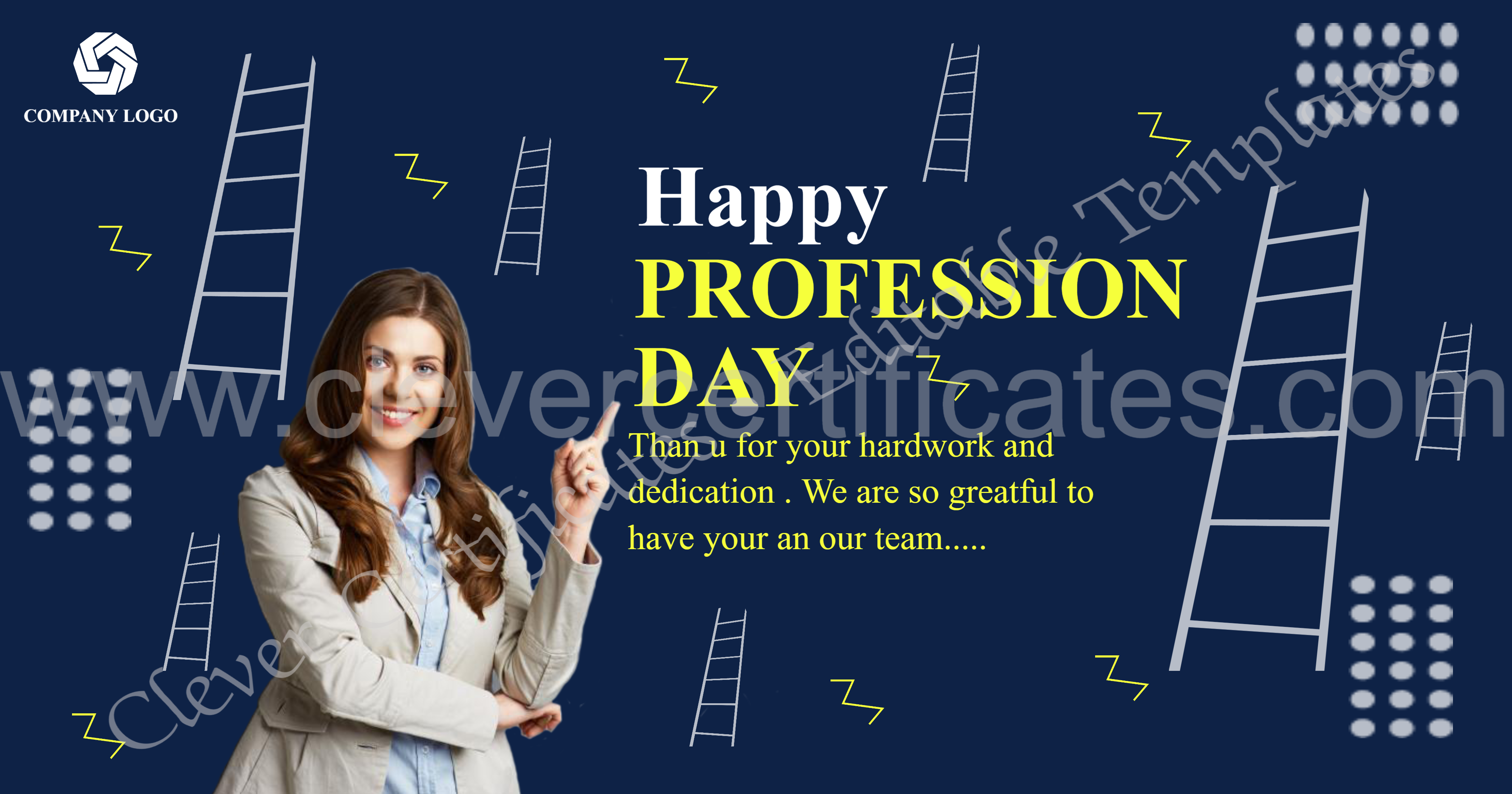 Ediatable Profession Day Facebook Post — Certificate Template Preview