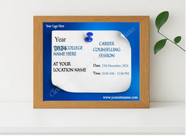 Realistic mockup featuring Editable Career Counselling Session displayed within a modern frame, set against a minimalistic background.