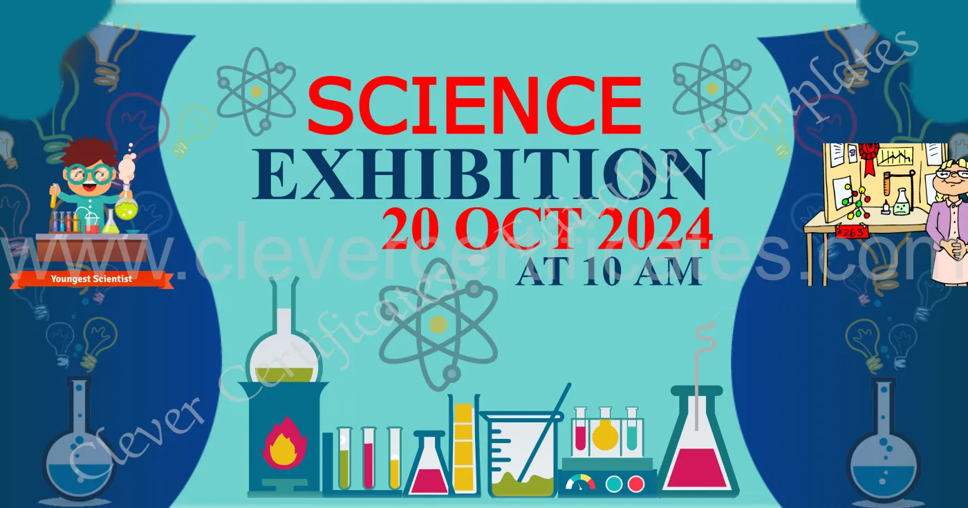 Editable Science Exhibition Facebook Post — Certificate Template Preview