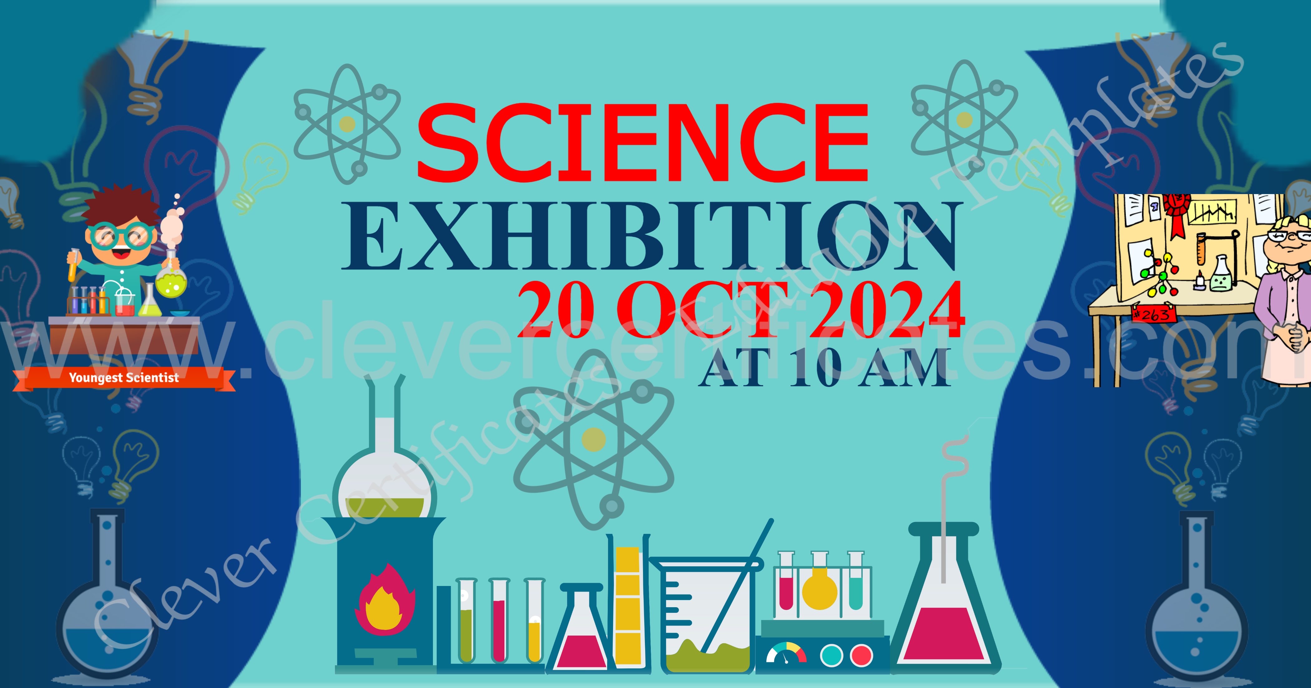 Editable Science Exhibition Facebook Post — Certificate Template Preview