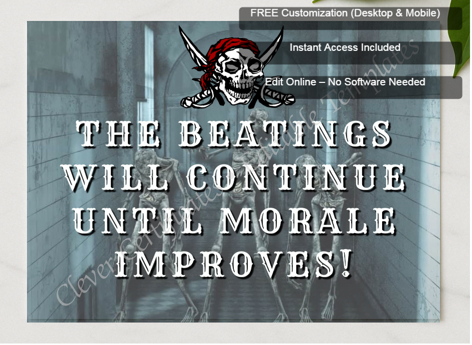 Framed preview featuring Free Editor badge stack for The Beatings Will Continue