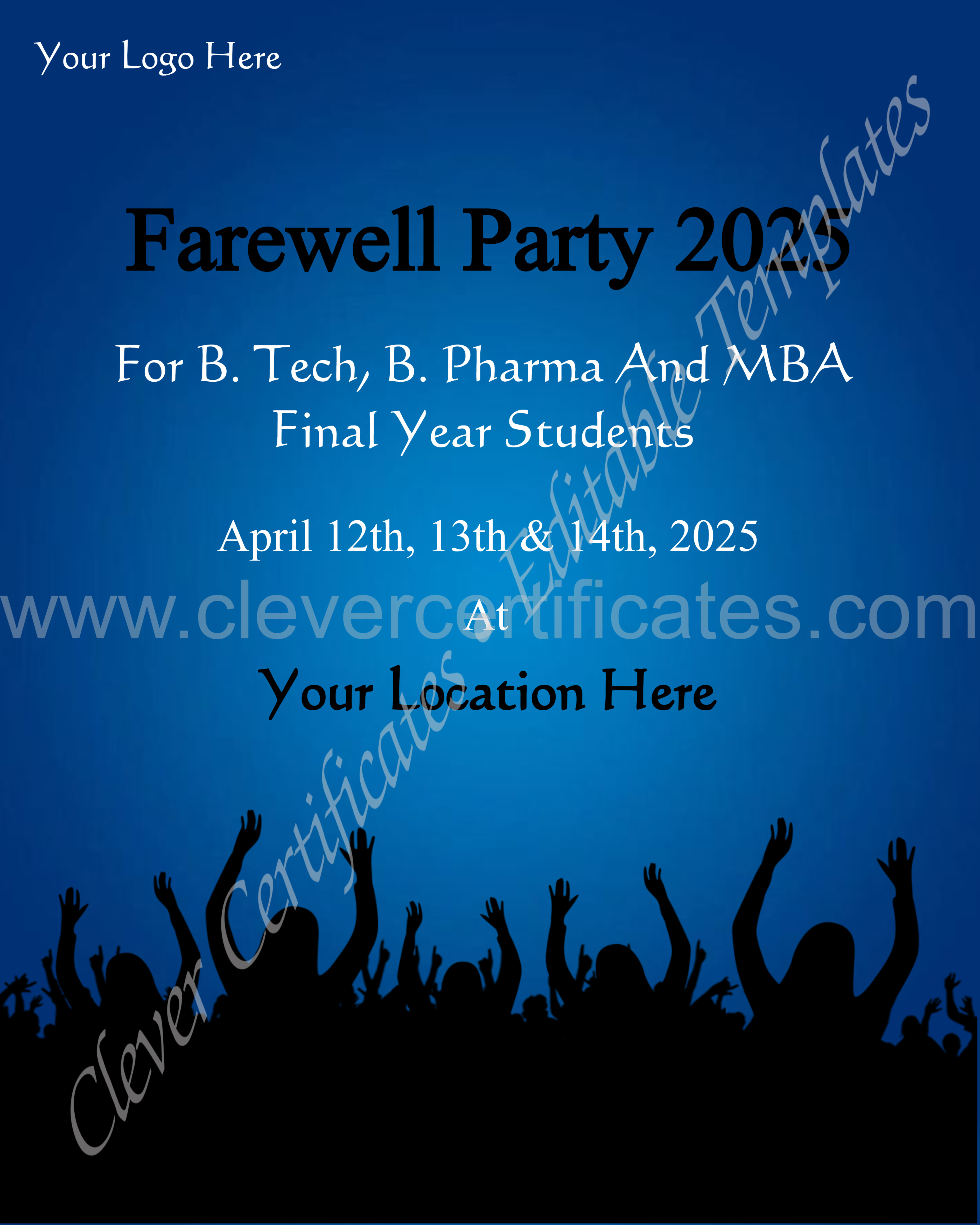 Editable College Farewell Party Invitation Instagram Post — Certificate Template Preview
