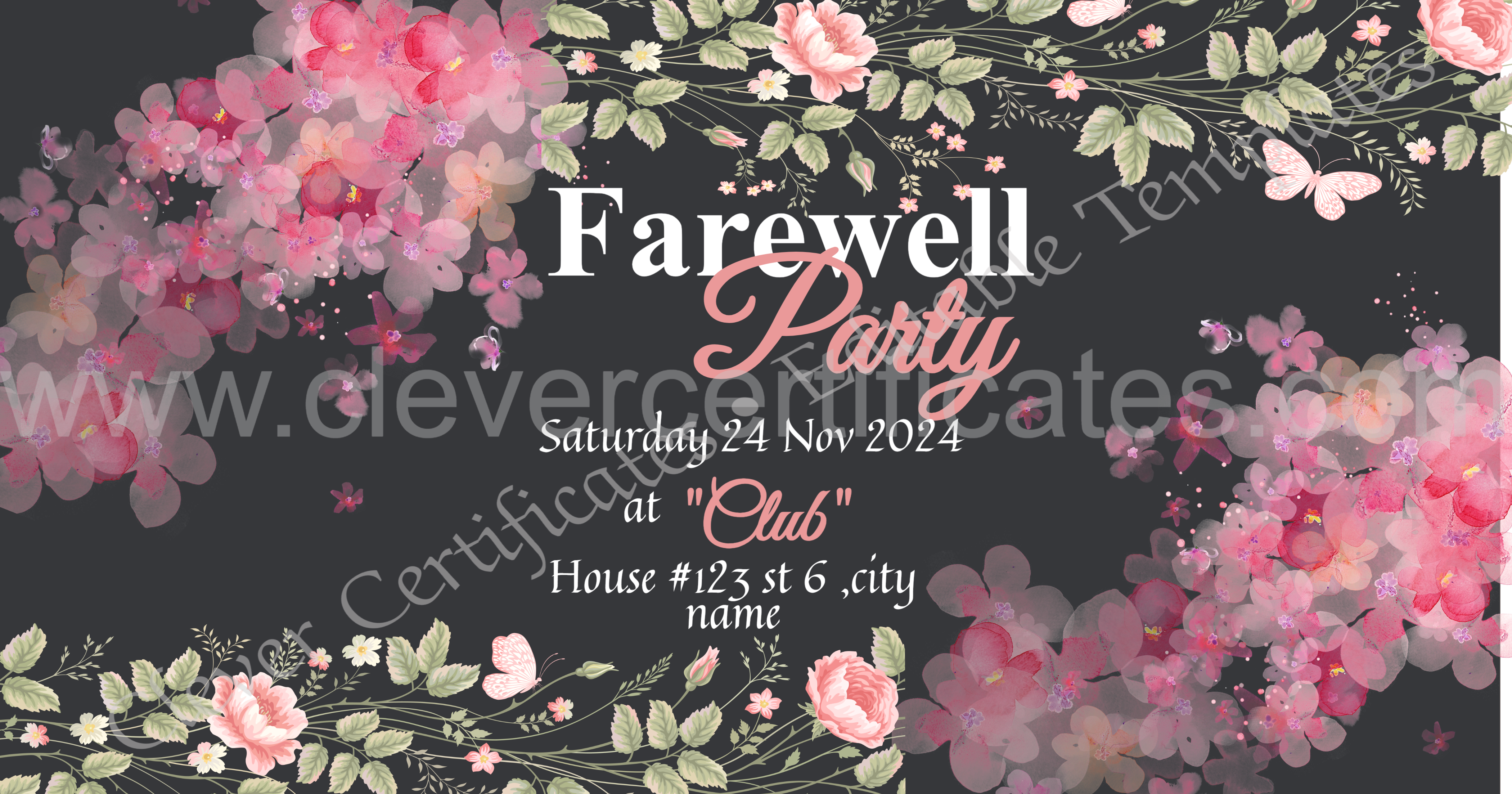 Editable Farewell Facebook Post — Certificate Template Preview
