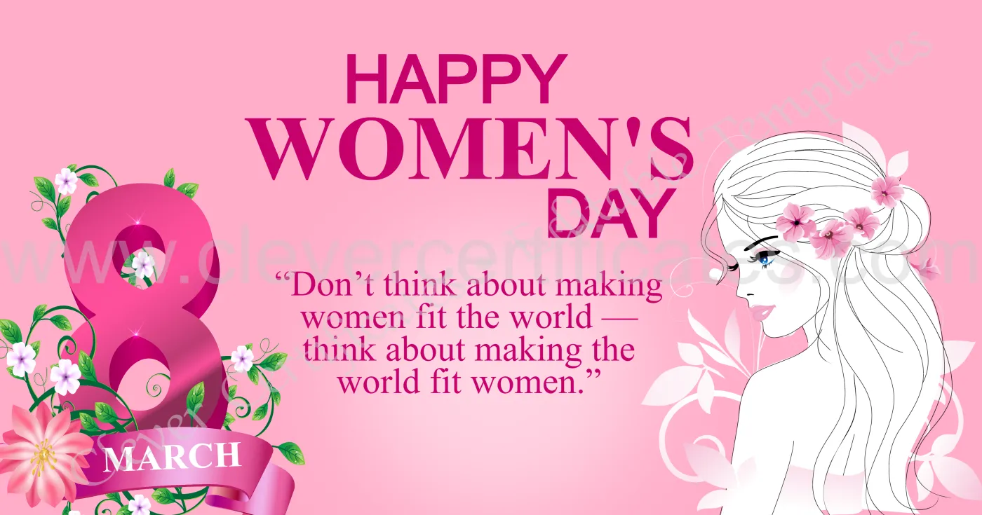 Editable Womens Day Facebook Post — Certificate Template Preview