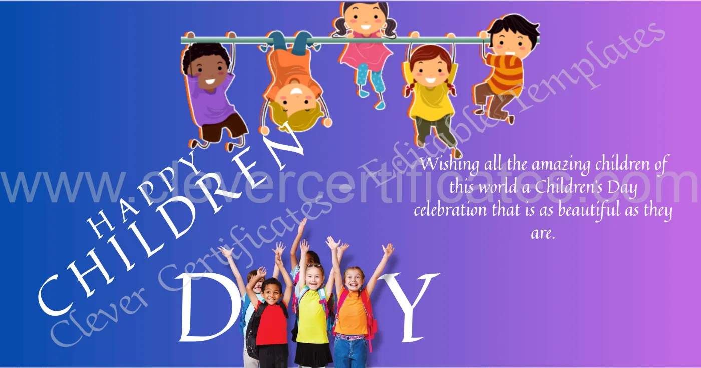 Editable Children Day Facebook Post — Certificate Template Preview