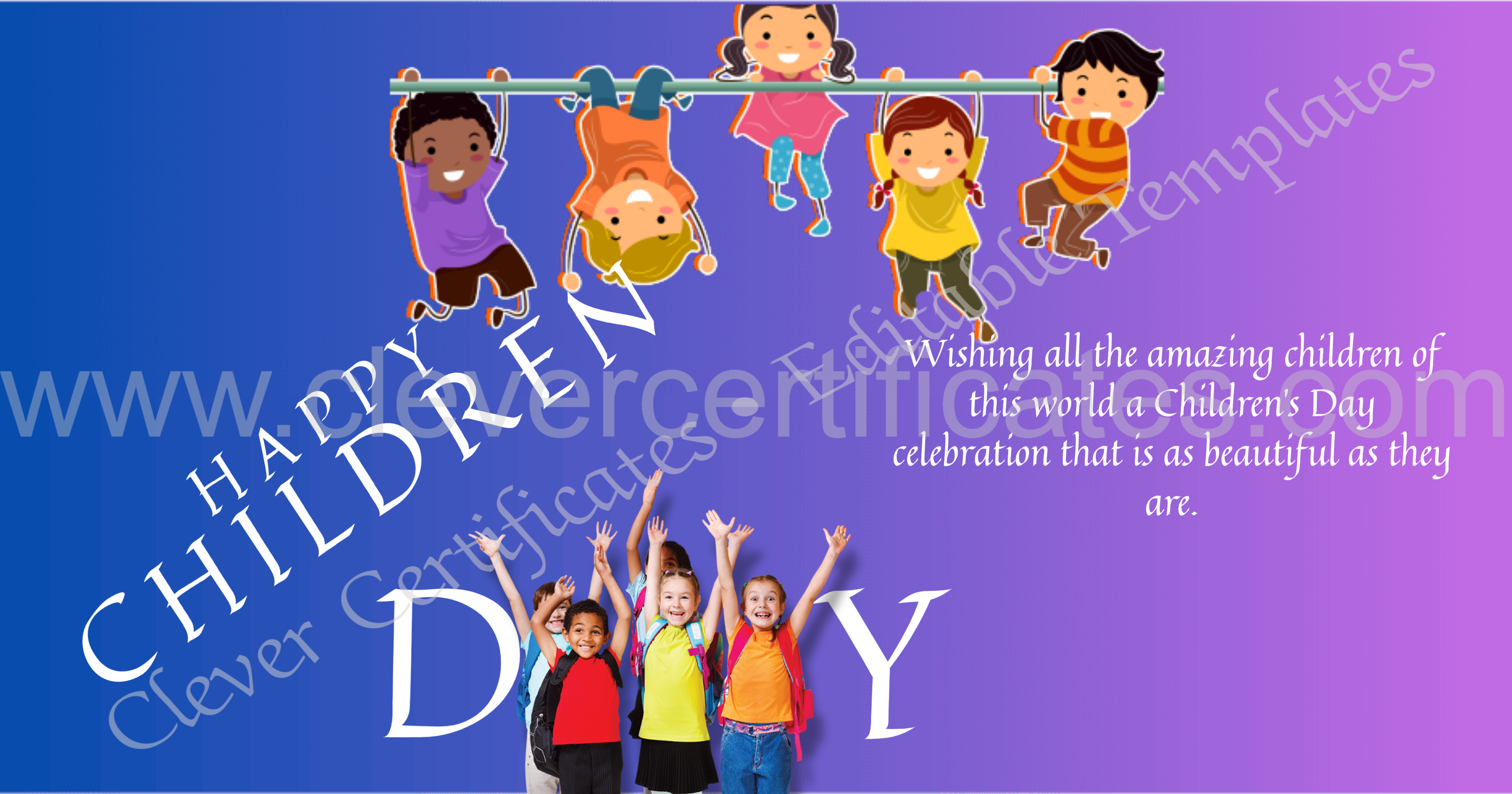 Editable Children Day Facebook Post — Certificate Template Preview