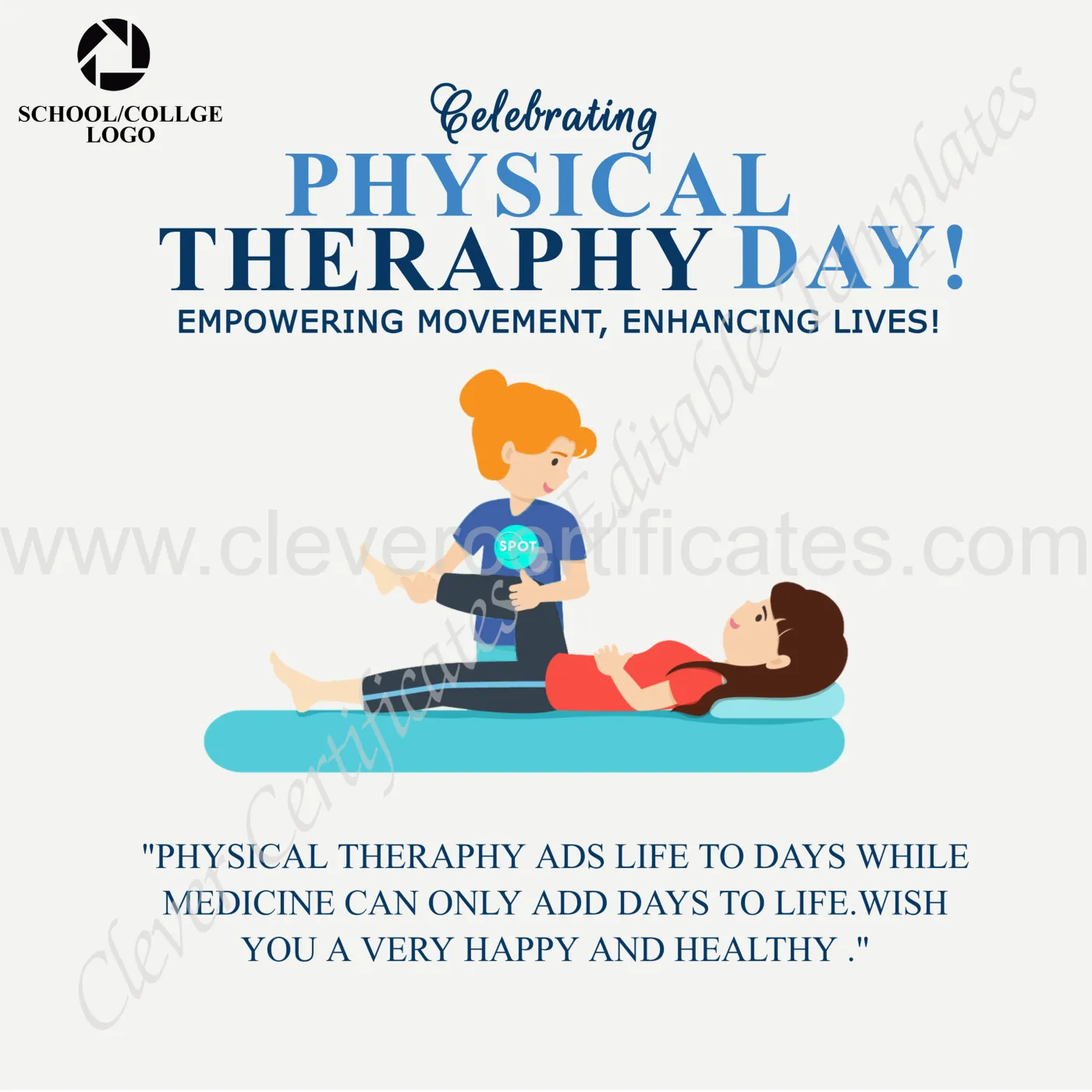 Editalble World Physical Therapy Day Instagram Post  — Certificate Template Preview